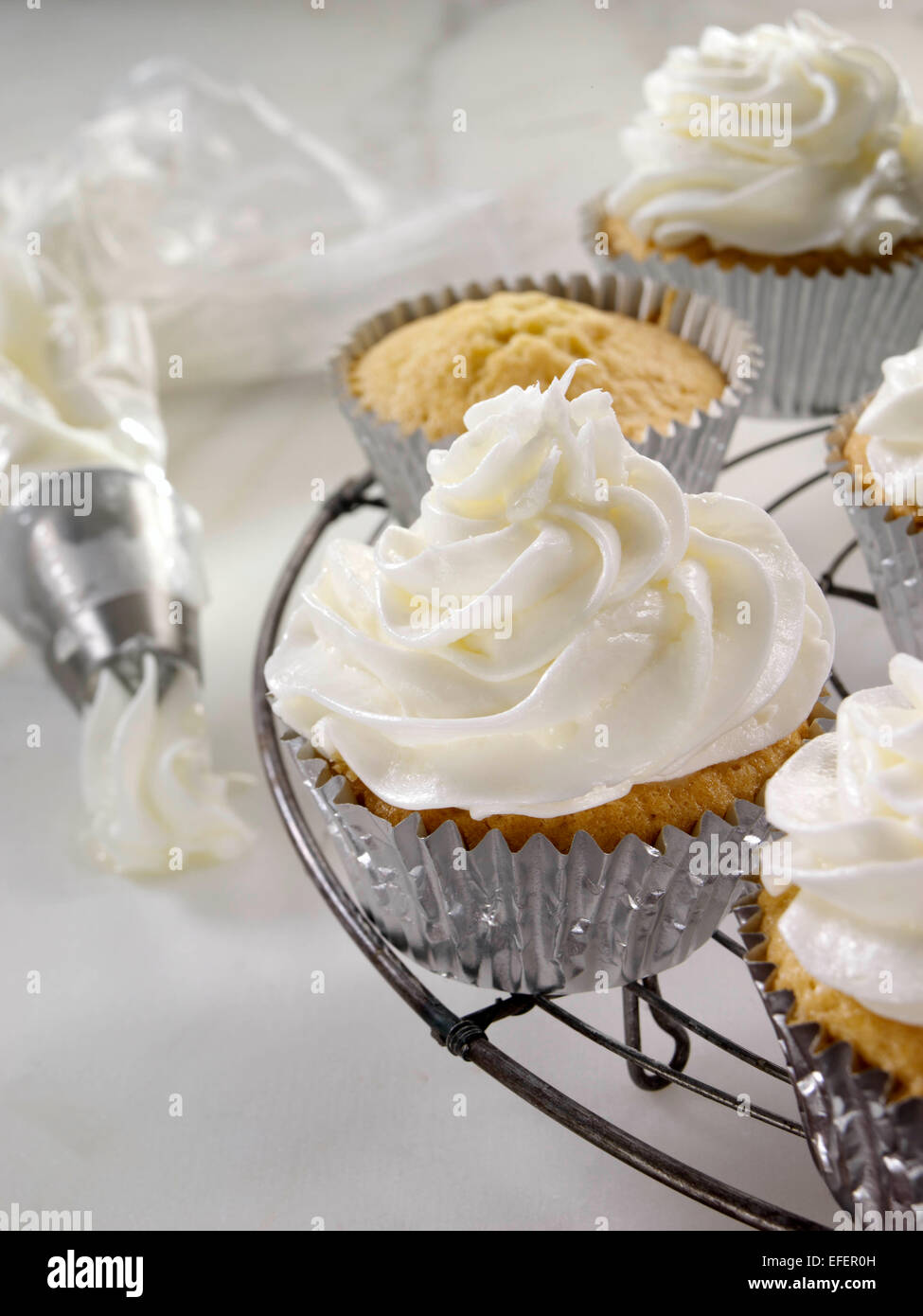 Stevia Buttercreme Zuckerguss Stockfoto