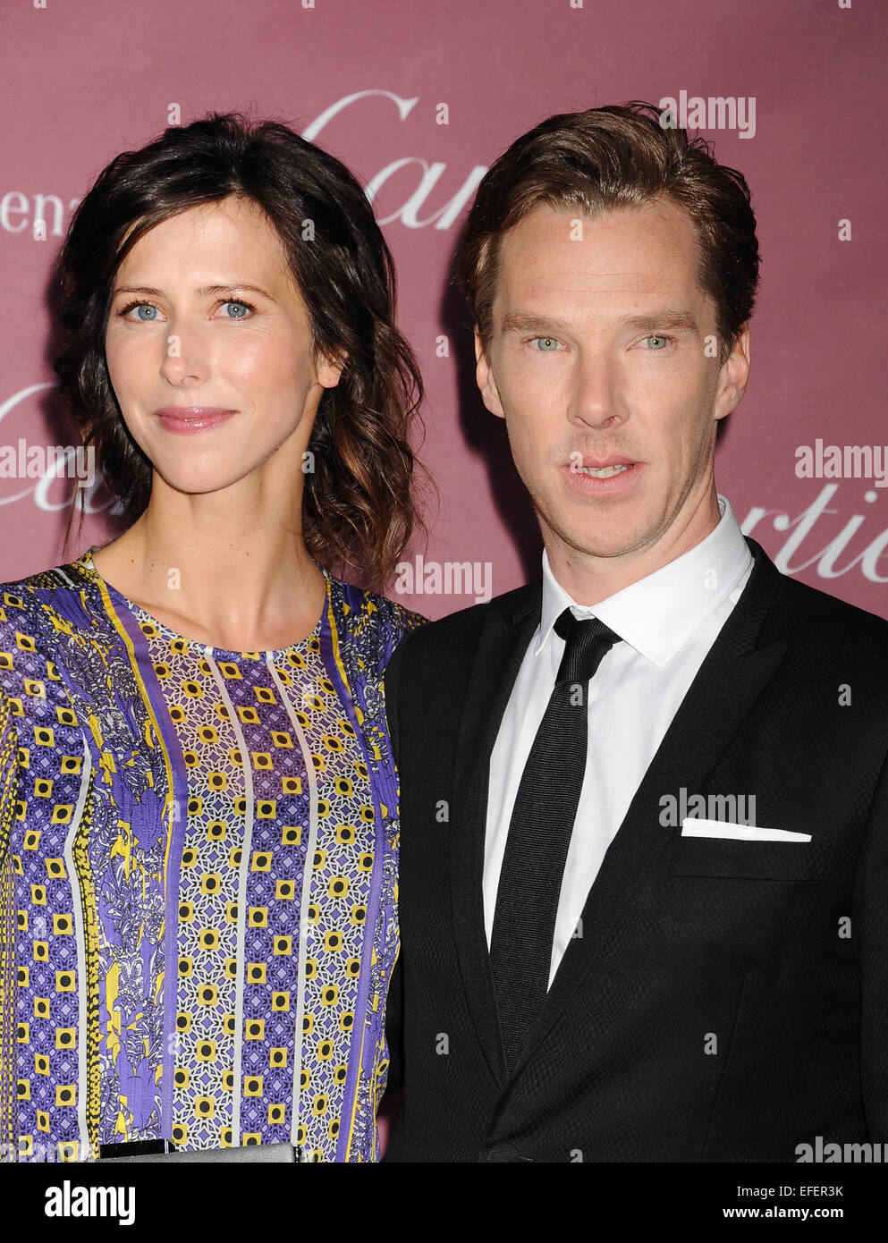 BENEDICT CUMBERBATCH UK Schauspieler mit Verlobte Sophie Hunter im Januar 2015. Foto Jeffrey Mayer Stockfoto