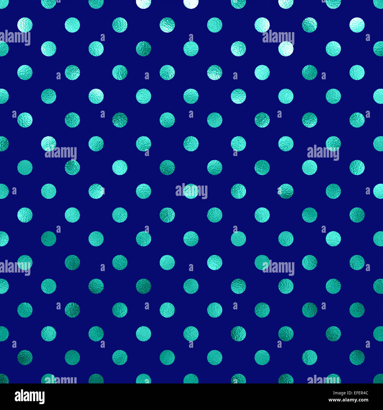 Aqua Blau Grün Metallic Folie Polka Dot Muster Swiss Dots Textur Papier Farbe Hintergrund Stockfoto