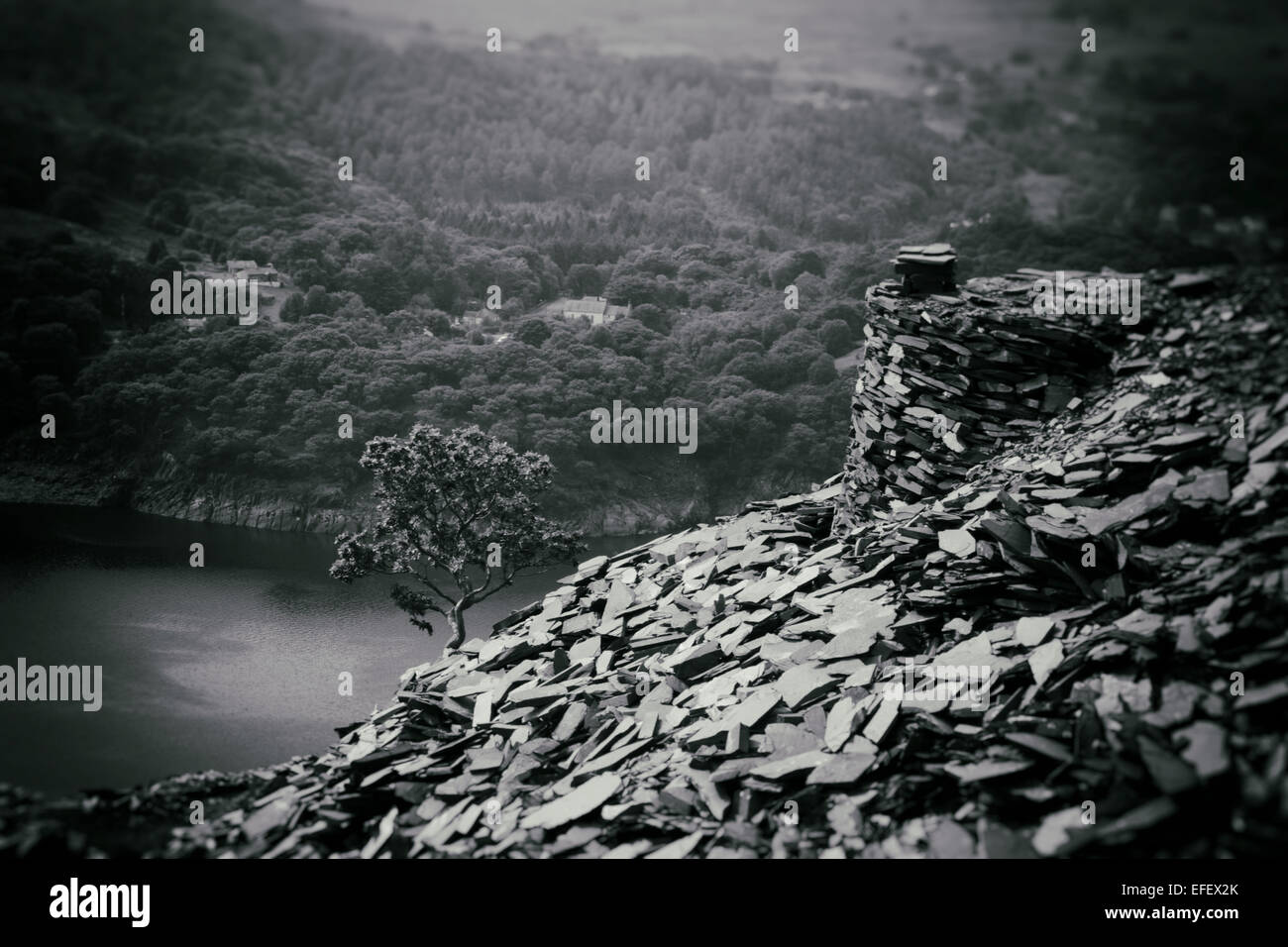 Stillgelegten Schiefergrube Funktionsweise bei Dionrwig, Llanberis, North Wales Stockfoto