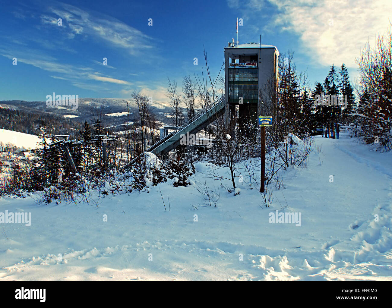 Skisprung-Schanze in Wisla-Malinka in Polen Stockfoto