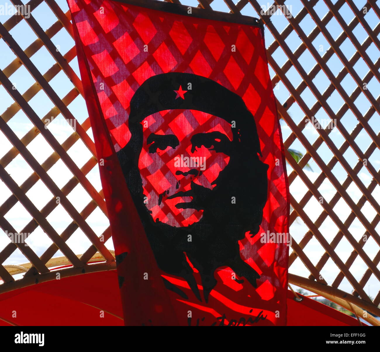 Flagge Che Guevara in Kuba Stockfoto