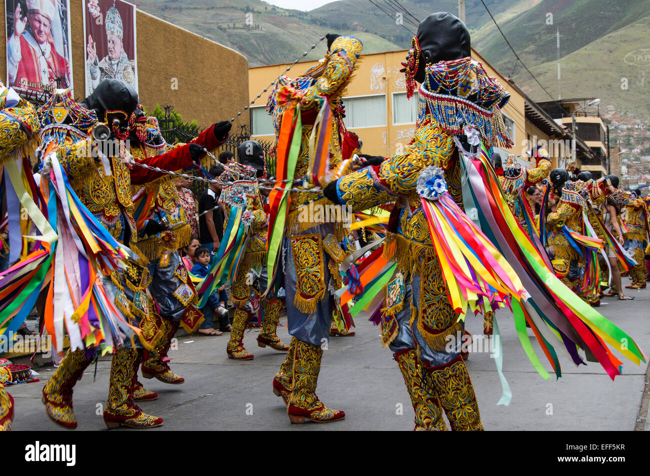 Negritos folk Parade in huánuco. Peru. Stockfoto