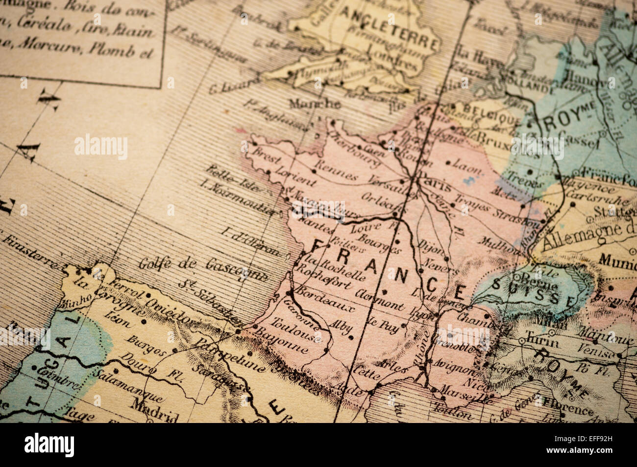 Atlas-Classique in 1869 - Antike Landkarte veröffentlicht Stockfoto
