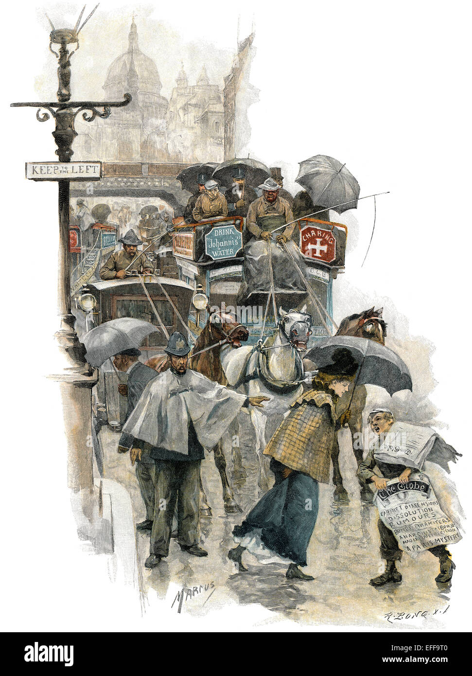 Der Verkehr in der Fleet Street, London, England, Europa, c. 1895 Stockfoto