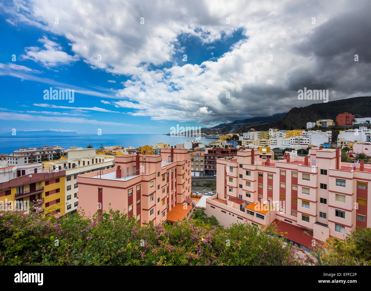 Spanien, Kanarische Inseln, Anzeigen nach Santa Cruz De La Palma Stockfoto