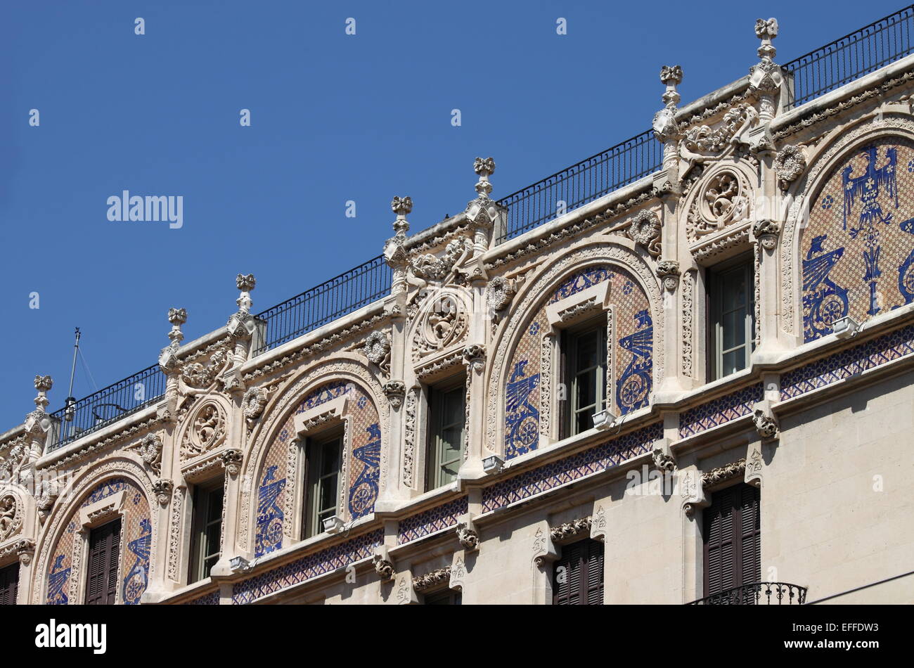 Fassade des Gran Hotel Gebäude in Palma De Mallorca, Spanien Stockfoto
