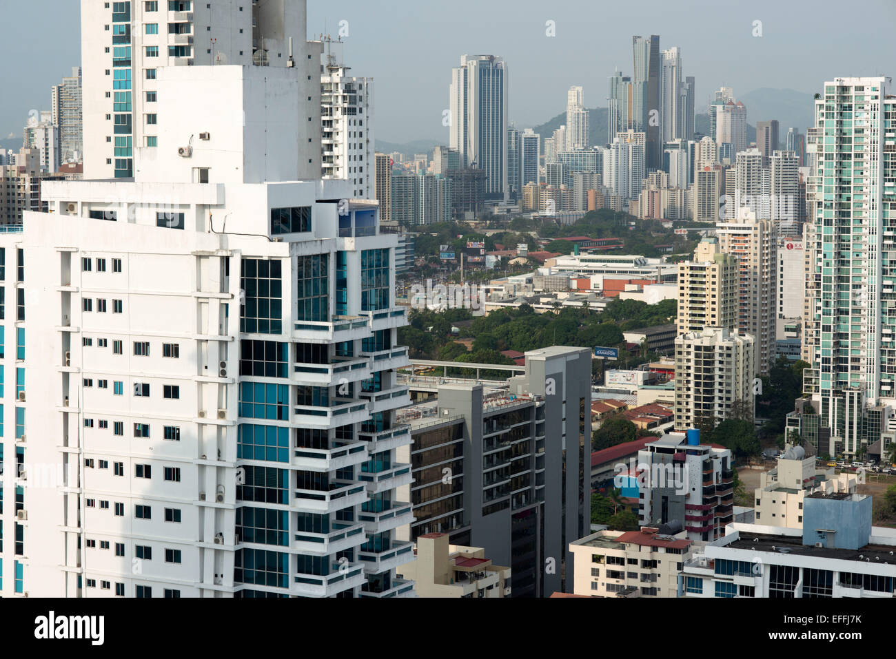 Appartements im Bereich Bancária (Financial District), Panama City, Panama, Mittelamerika. Banc Aera, Panama City, Panama. Panama-C Stockfoto