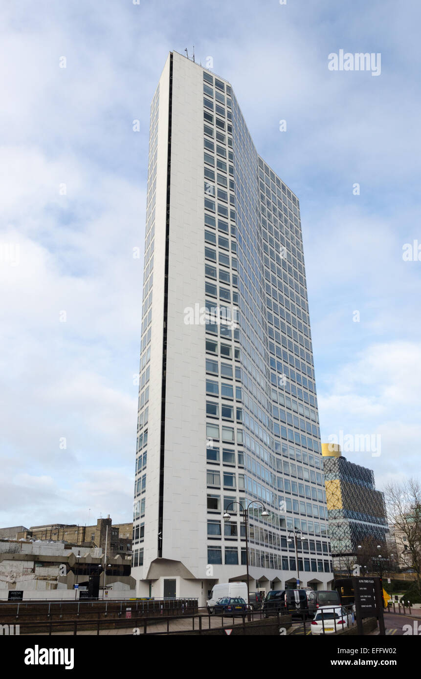 Alpha-Turm in Broad Street, Birmingham, die vor kurzem Grade 2 Inserat erreicht hat Stockfoto