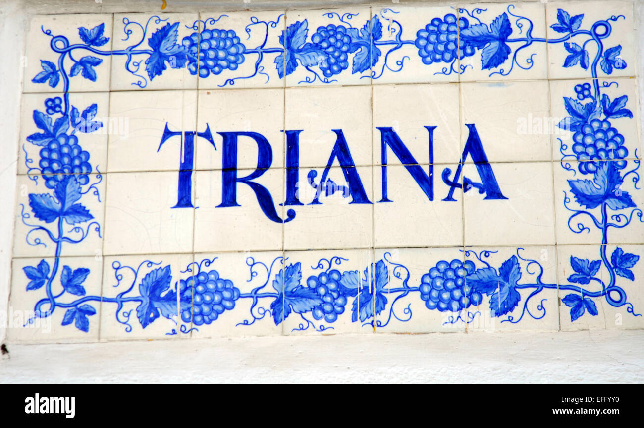 Keramische Fliesen in Triana, Sevilla Stockfoto