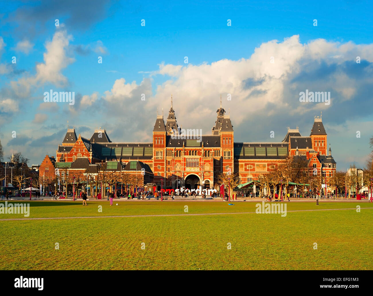 Das Rijksmuseum Amsterdam Museumsbereich mit den Worten Amsterdam. Niederlande Stockfoto