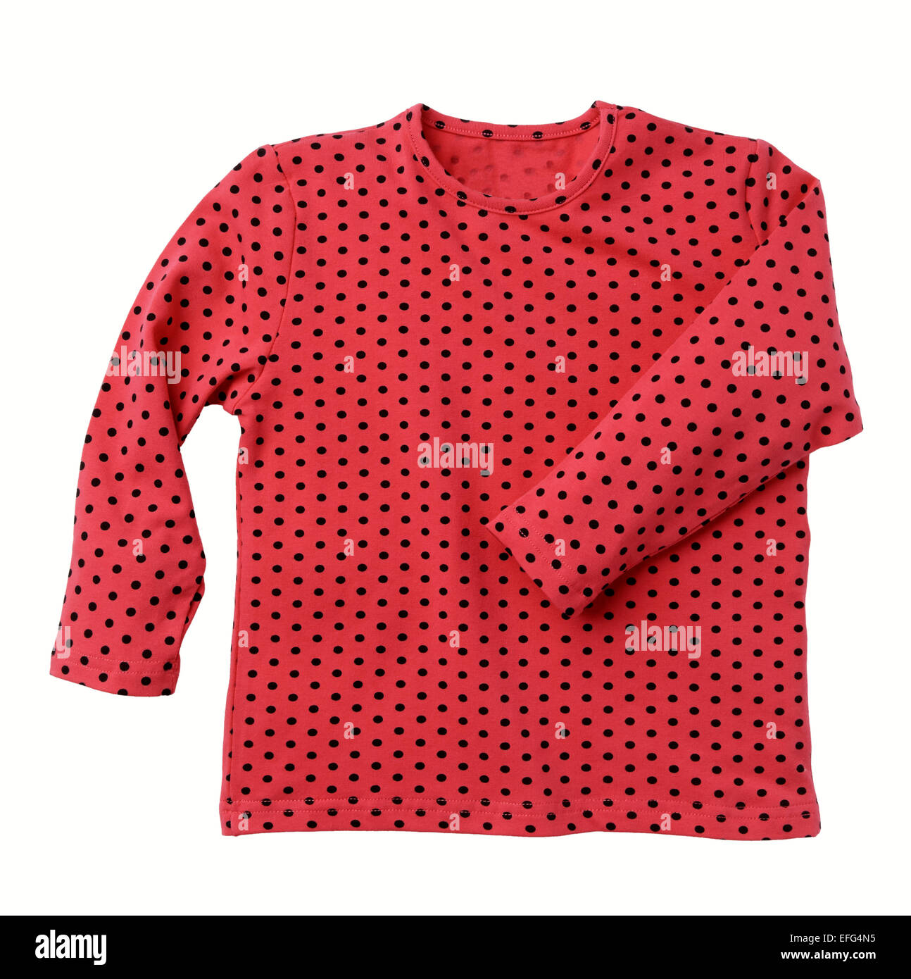 schwarze Tupfen langen Ärmeln t-shirt Stockfoto
