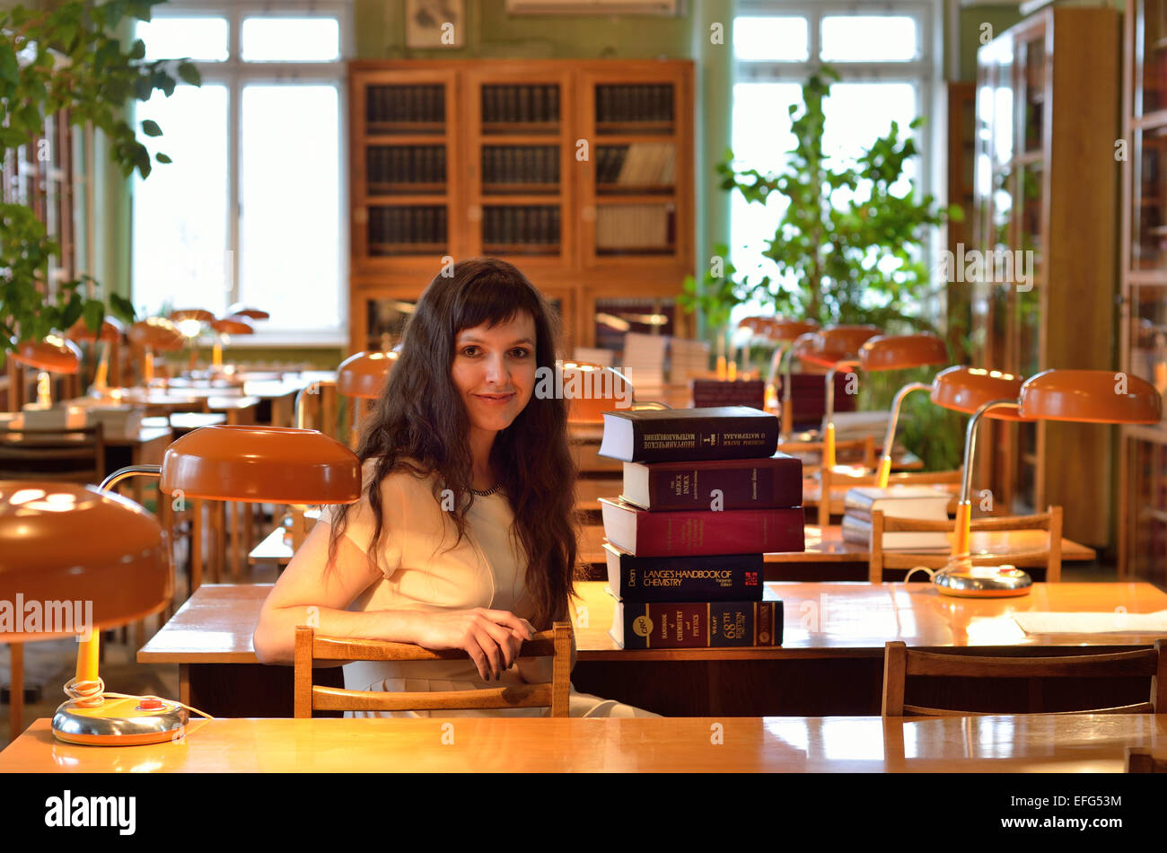 Lesesaal der Bibliothek Stockfoto