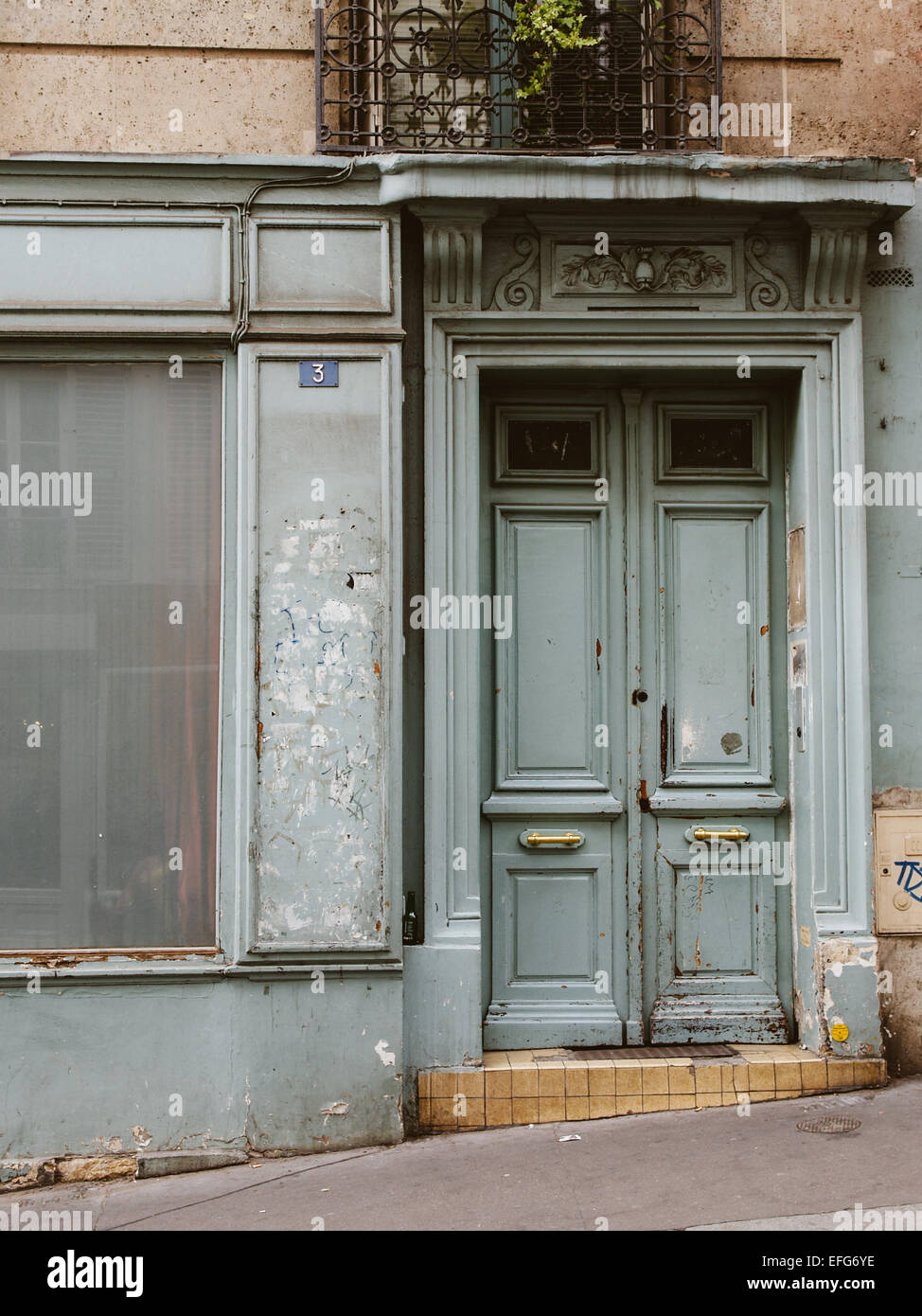 Grüne Paris Tür Stockfoto