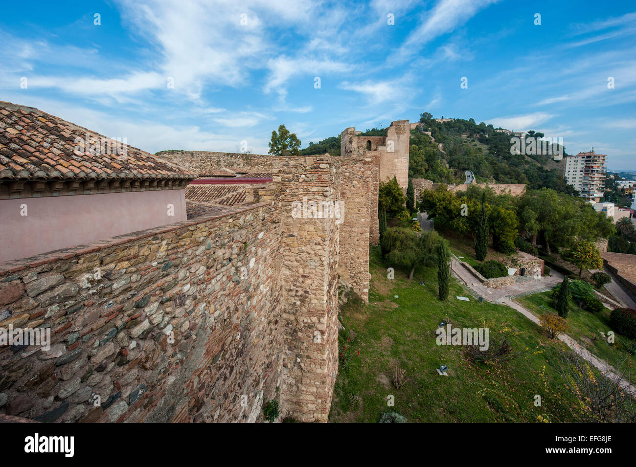 Alcazaba von Málaga (Alcazaba de Málaga), eine prunkvolle Festung in Málaga, Andalusien, Spanien. Stockfoto