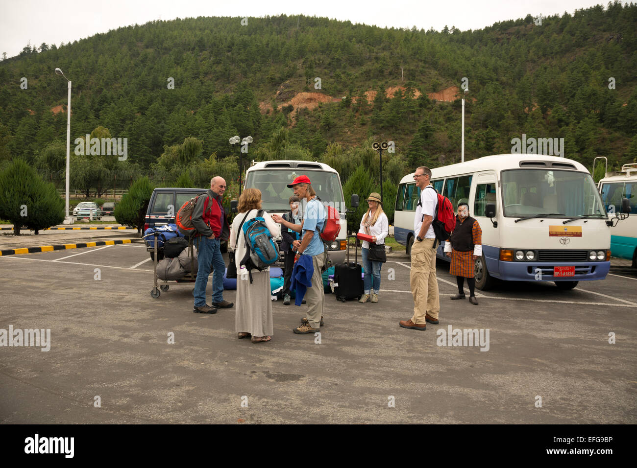 BU00001-00... BHUTAN - treffen die Wandergruppe auf dem internationalen Flughafen in Paro. Stockfoto