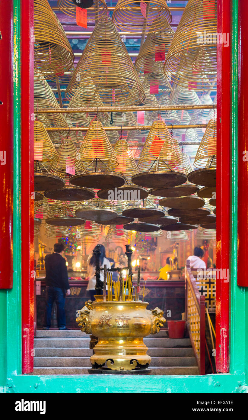 Man Mo Tempel, Hong Kong Stockfoto
