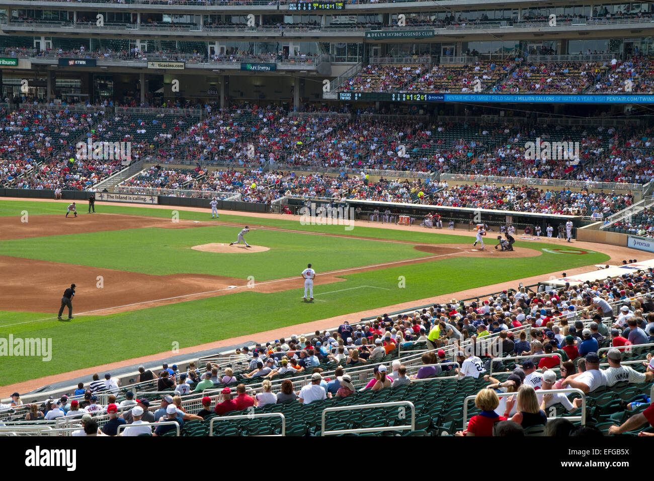 Der Baseball-Park am Zielfeld in Minneapolis, Minnesota, USA. Stockfoto