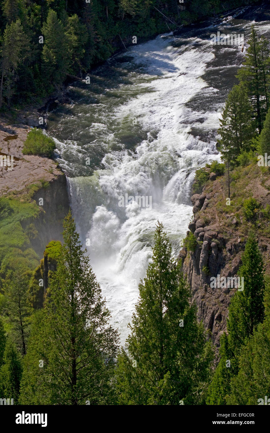 Lower Mesa Falls befindet sich auf der Henrys Fork in Fremont County, Idaho, USA. Stockfoto