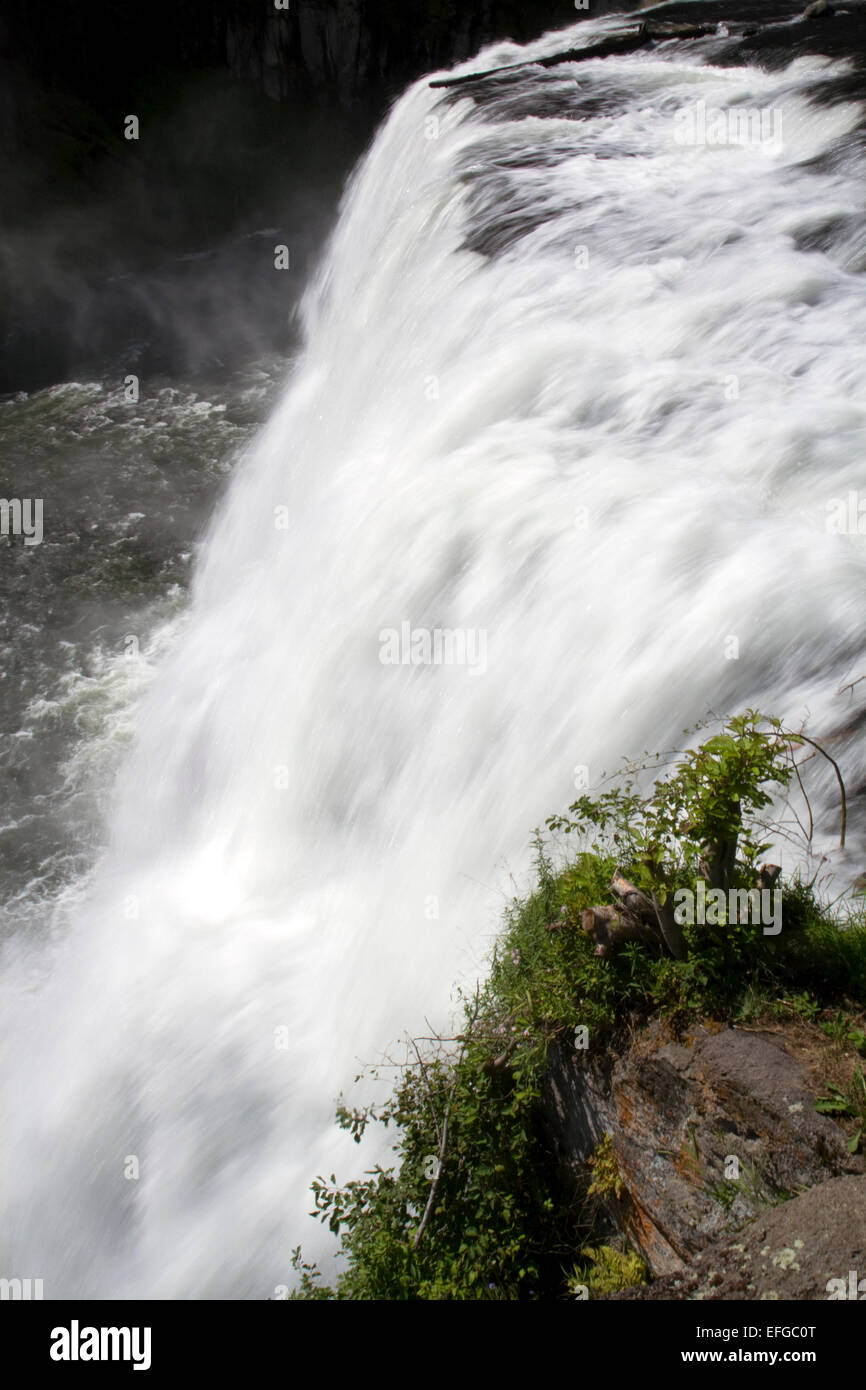 Upper Mesa Falls befindet sich auf der Henrys Fork in Fremont County, Idaho, USA. Stockfoto