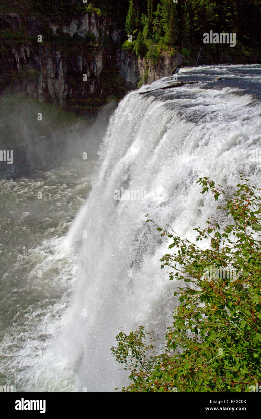 Upper Mesa Falls befindet sich auf der Henrys Fork in Fremont County, Idaho, USA. Stockfoto