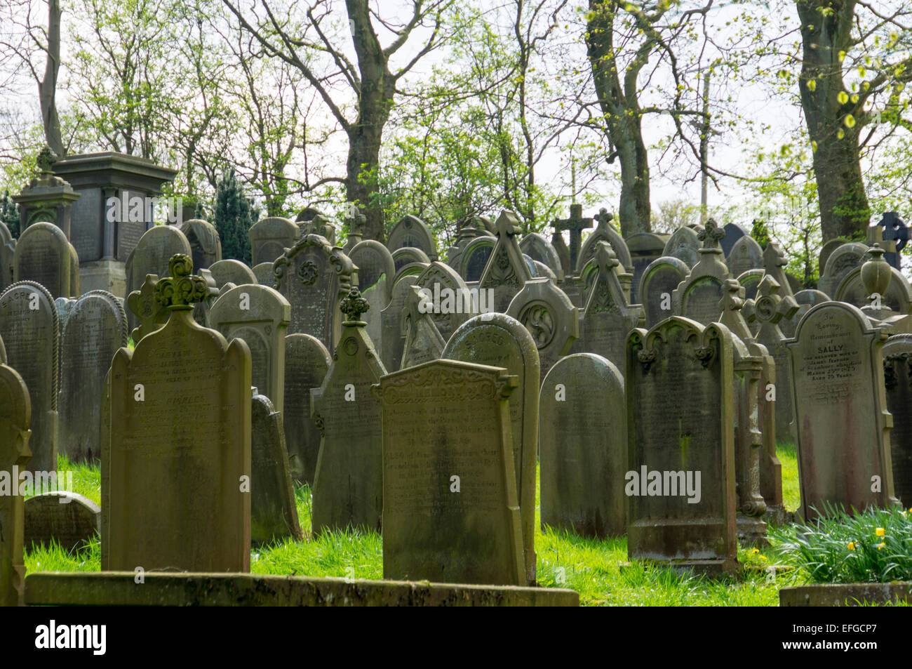 Friedhof, Howarth, Yorkshire, england Stockfoto