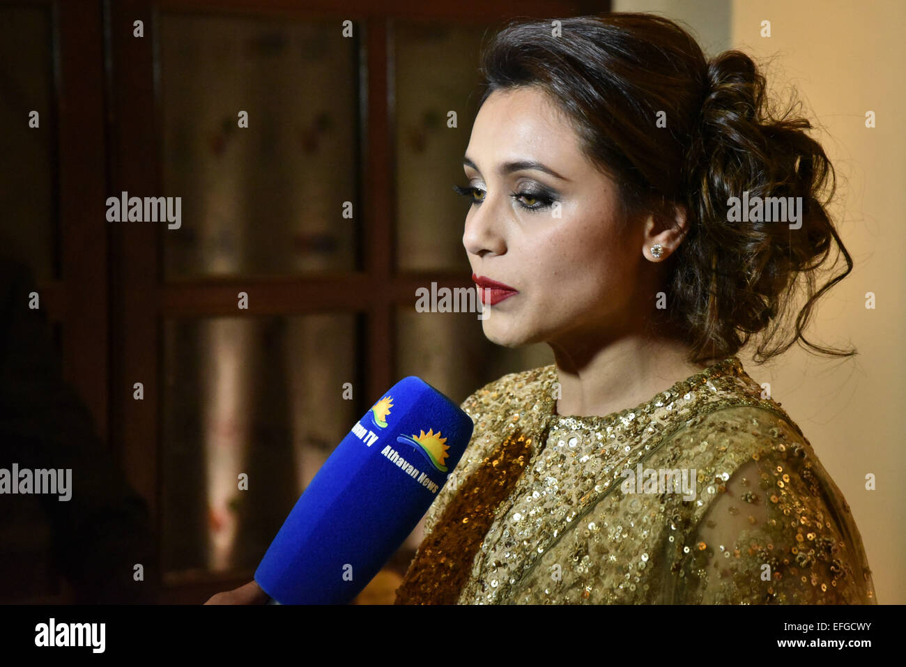 London, UK, 3. Februar 2015: Bollywood Schauspielerin "Rani Mukerji" besucht die britische asiatische Vertrauen Abendessen eines der Prinz Wohltätigkeitsorganisationen in sechzig One Whitehall, London. Bildnachweis: Siehe Li/Alamy Live News Stockfoto