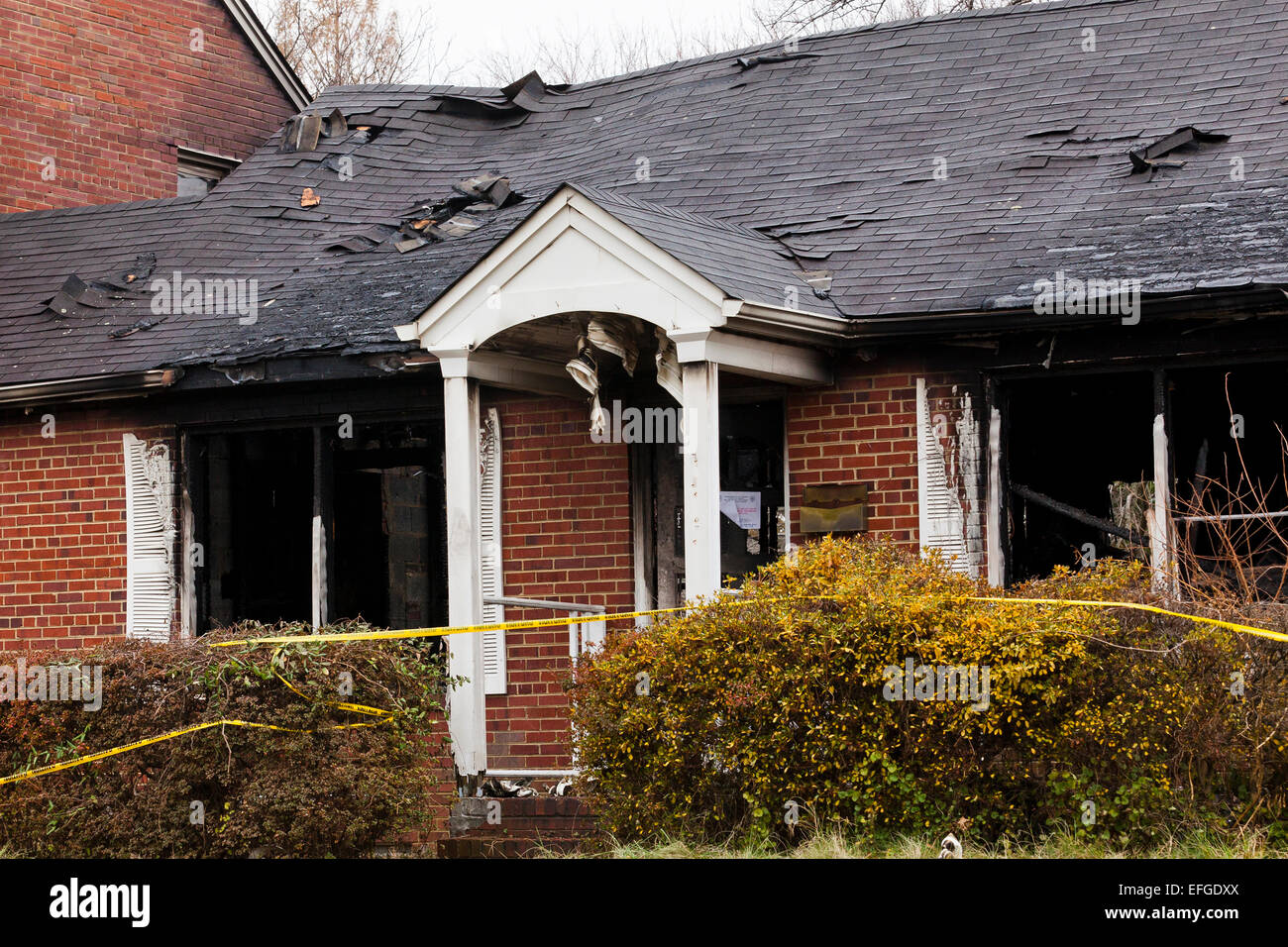 Haus-Feuer-Schaden - USA Stockfoto