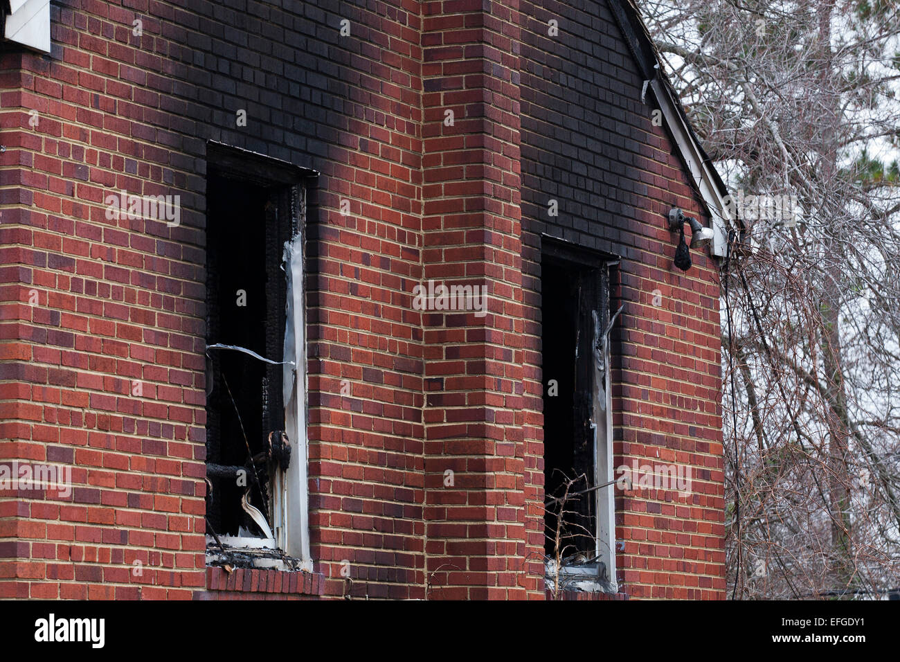 Haus-Feuer-Schaden - USA Stockfoto