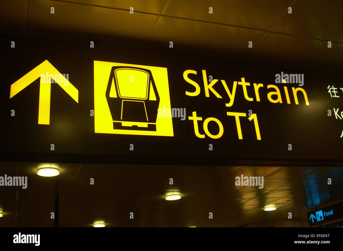 Flughafen-Richtungen am Singapurs Changi International Airport Stockfoto