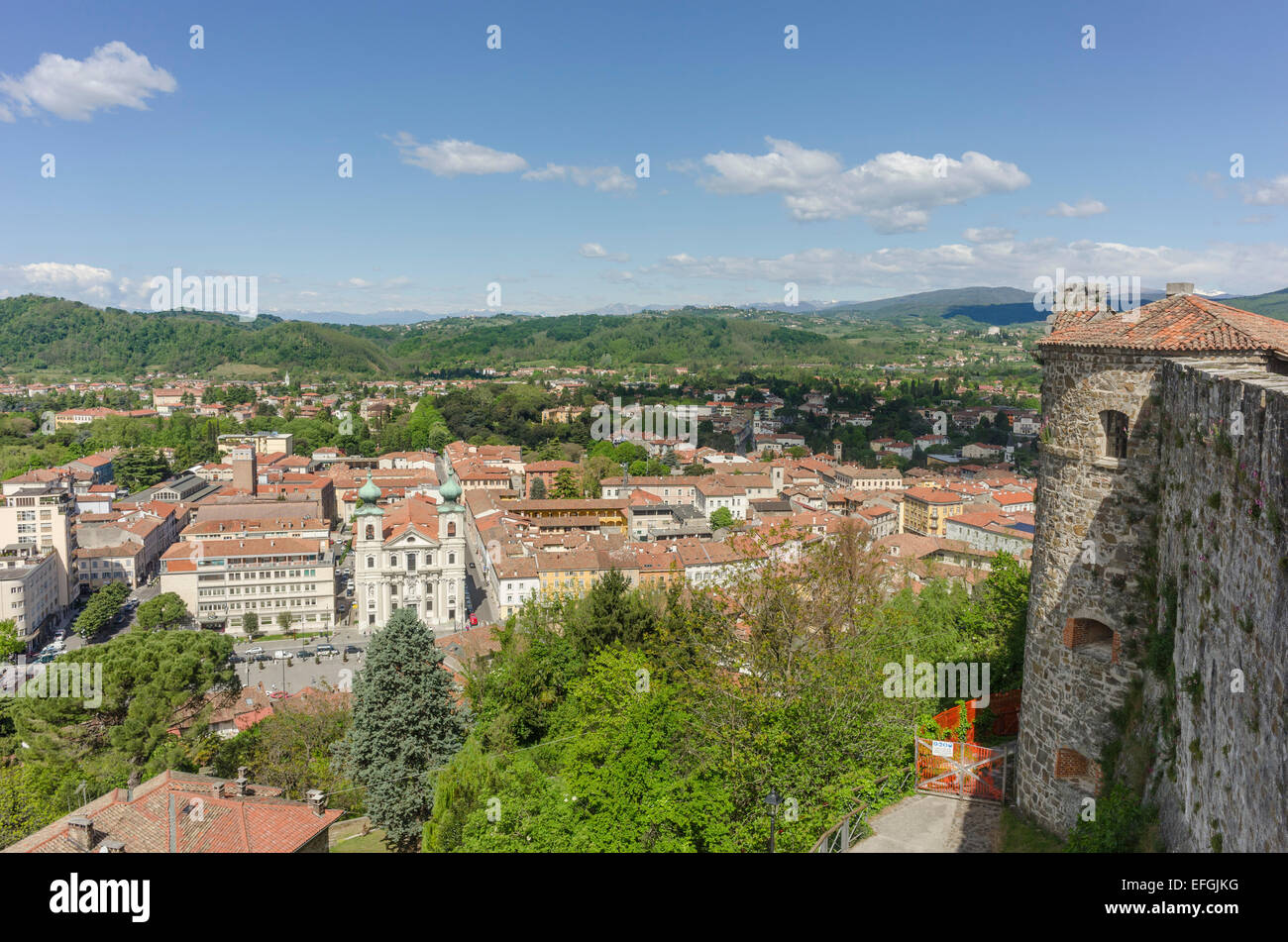 Blick von der Burg auf die Stadt, Gorizia, Friaul - Julisch Venetien, Italien Stockfoto