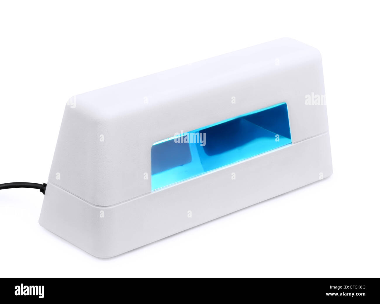 Maniküre UV Gel Aushärten Lampe isoliert auf weiss Stockfoto