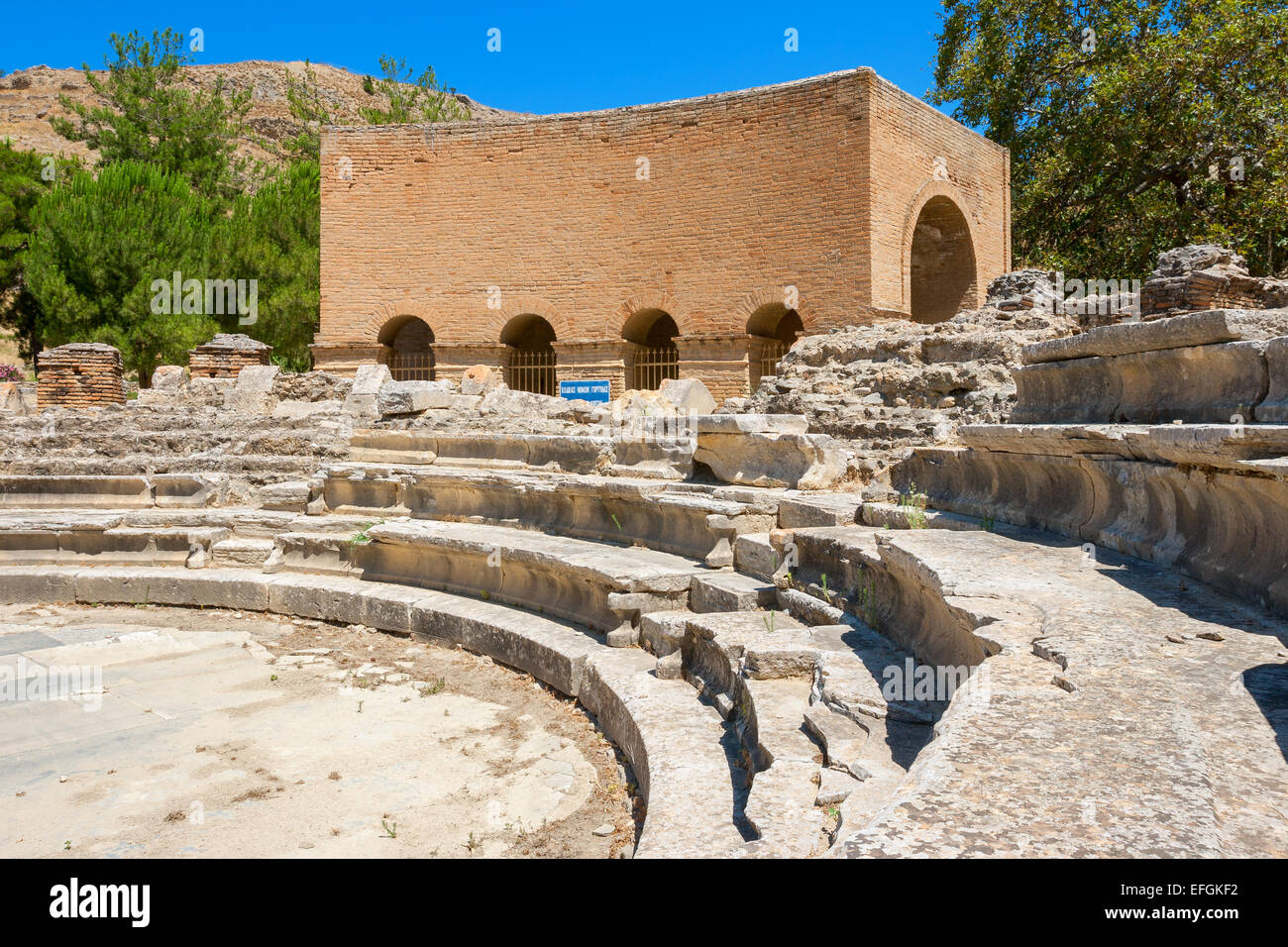 Ruinen des Odeon. Gortyn, Kreta, Griechenland Stockfoto