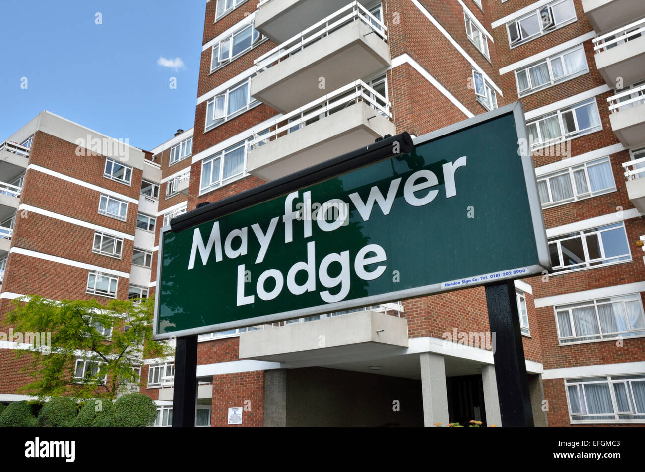 Mayflower Lodge Mehrfamilienhaus im Regents Park Road, North Finchley N3, London, UK. Stockfoto