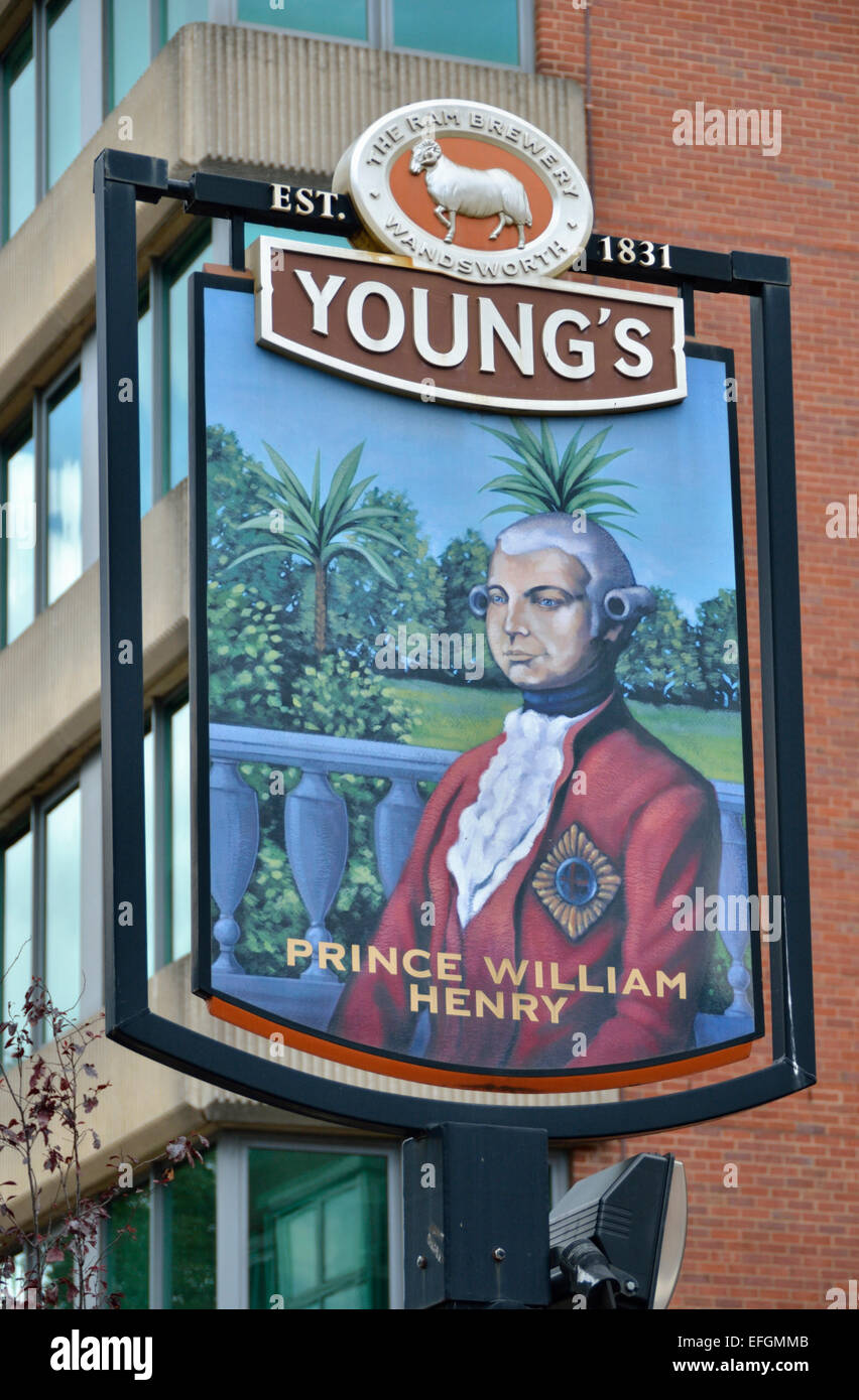 Der Prinz William Henry Pub in Blackfriars Road, Southwark, London, UK. Stockfoto