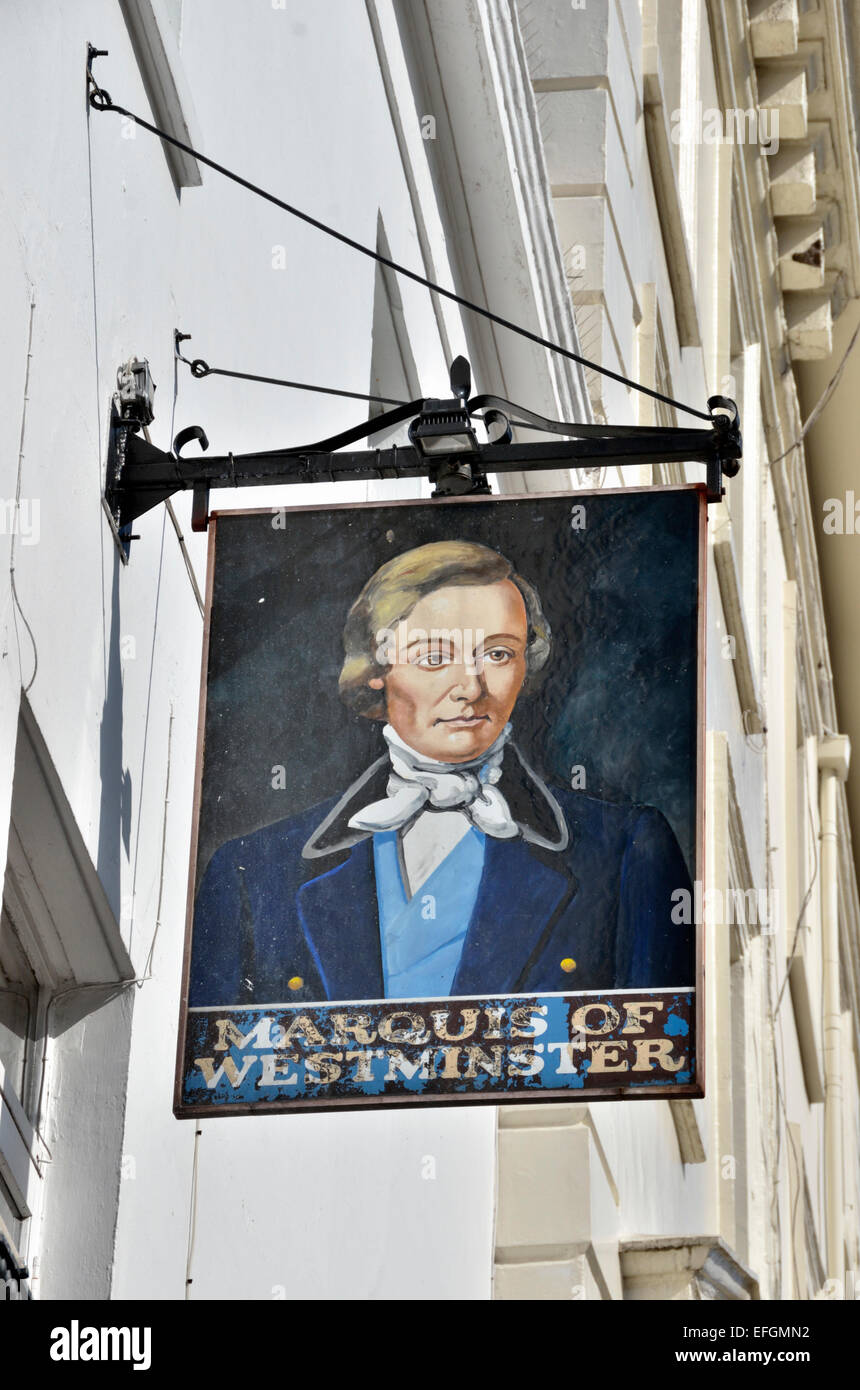 Der Marquis von Westminster Pub in Pimlico, London, UK. Stockfoto