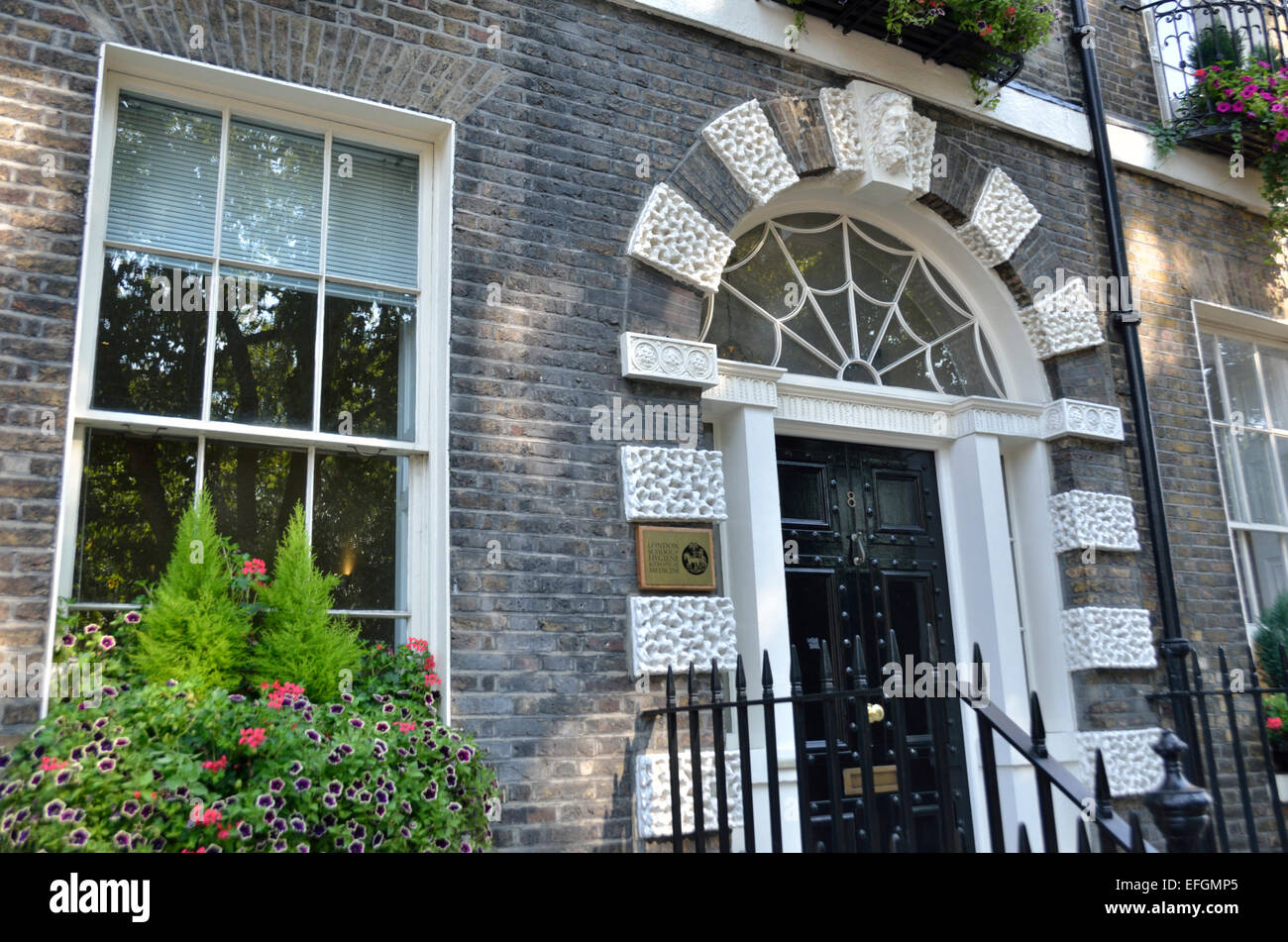 London School of Hygiene and Tropical Medicine in Bedford Square, Bloomsbury, London, Großbritannien. Stockfoto