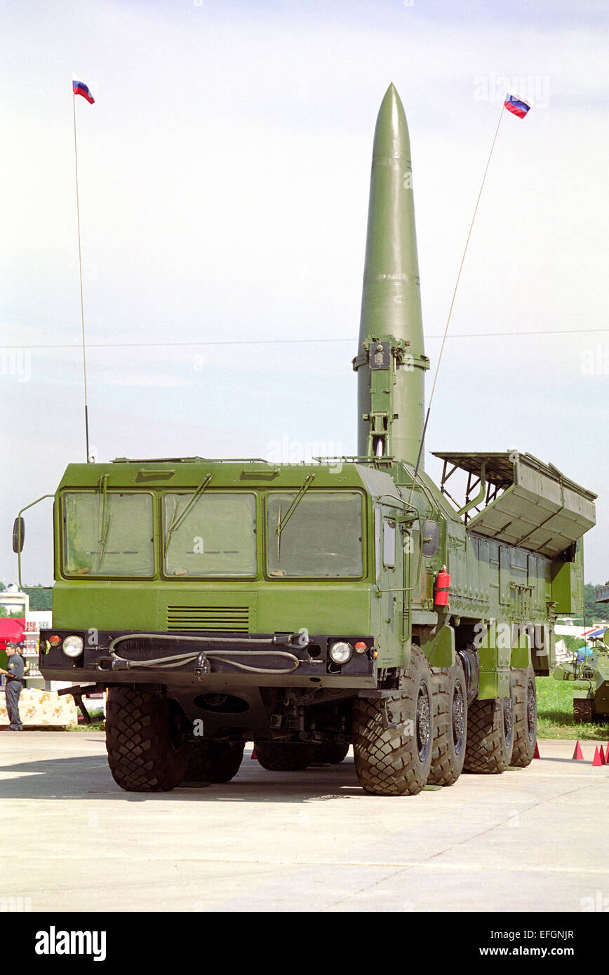 Iskander (NATO-Name SS 26 Stein) ein mobile Kurzstrecken-Raketensystem Stockfoto