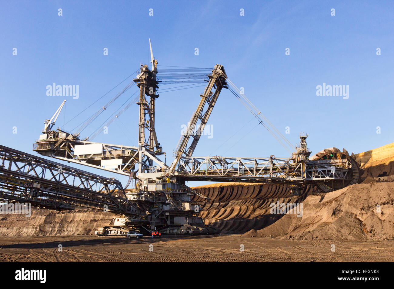 Schaufelradbagger in einem offenen Braunkohle pit mine. Stockfoto