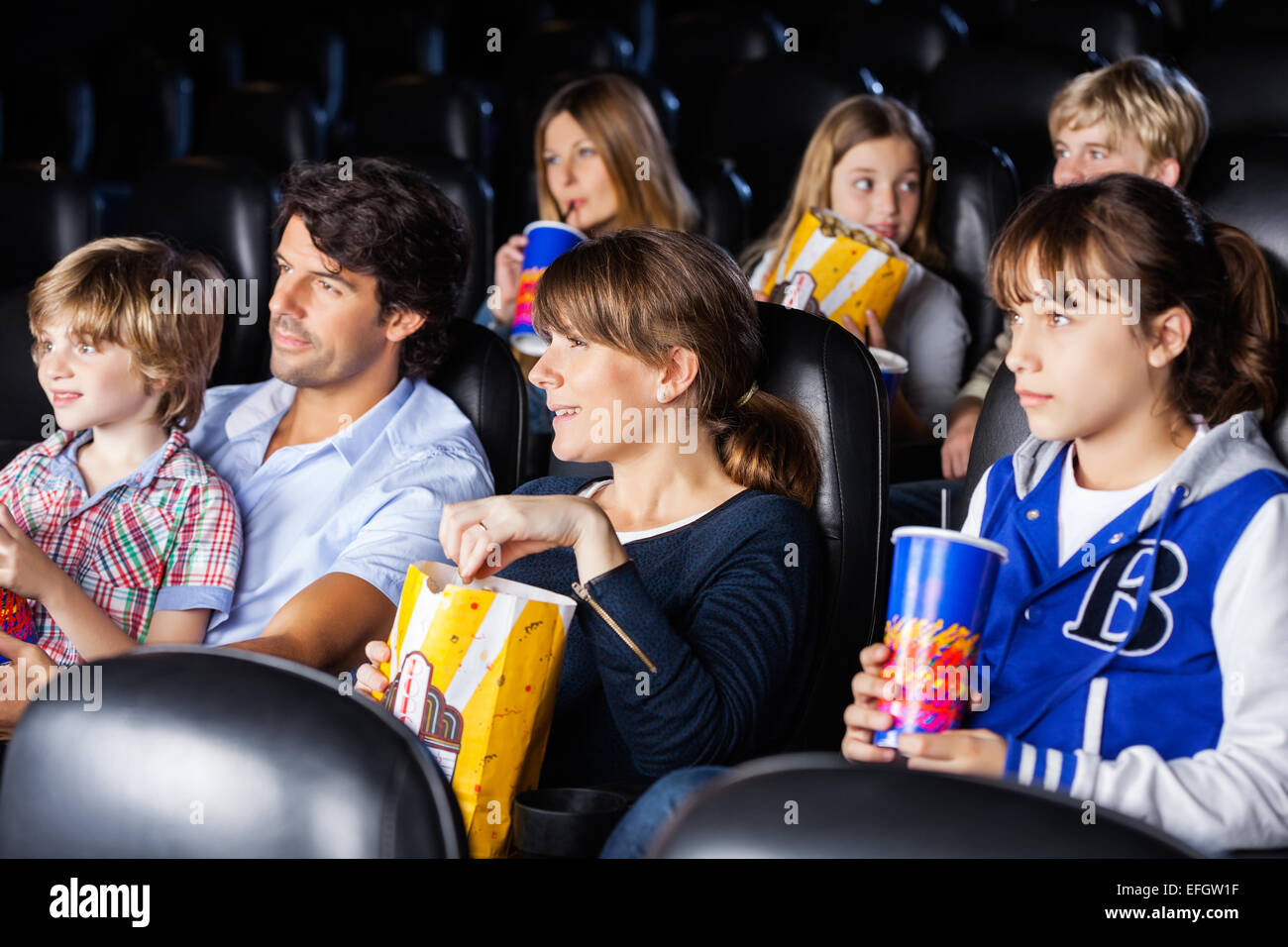 Familien Film im Kino-Theater Stockfoto