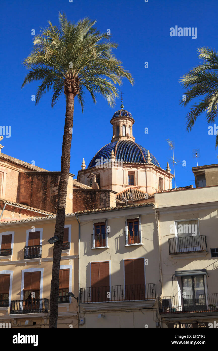 Die Kuppel der Kirche Nuestra Señora De La Asunción in Liria Spanien Stockfoto