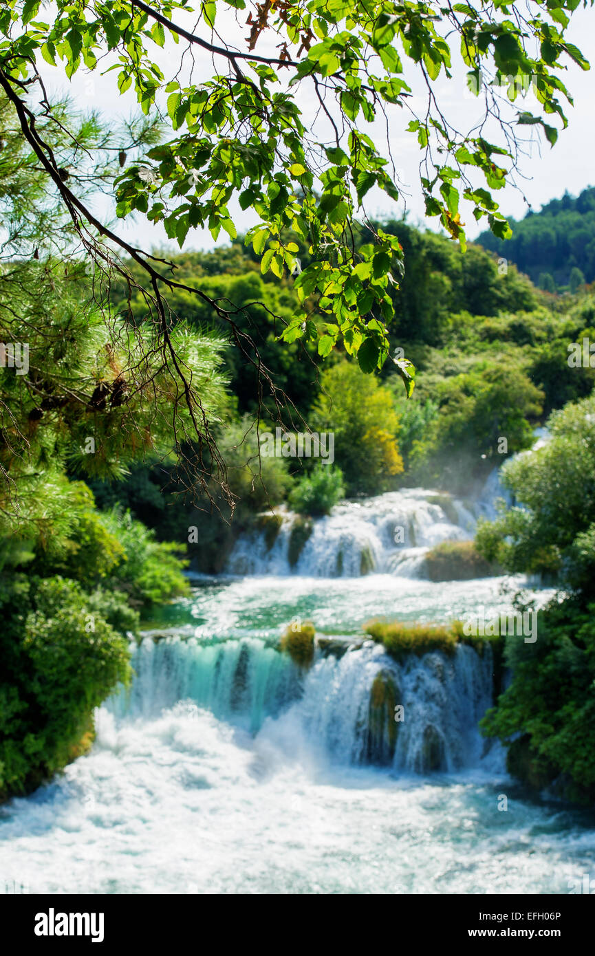 Wasserfälle Krka, Nationalpark, Dalmatien, Kroatien Stockfoto