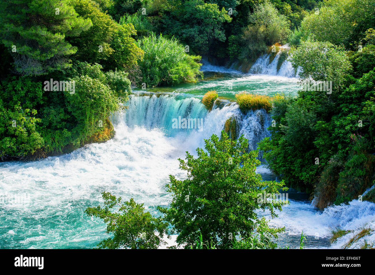 Wasserfälle Krka, Nationalpark, Dalmatien, Kroatien Stockfoto