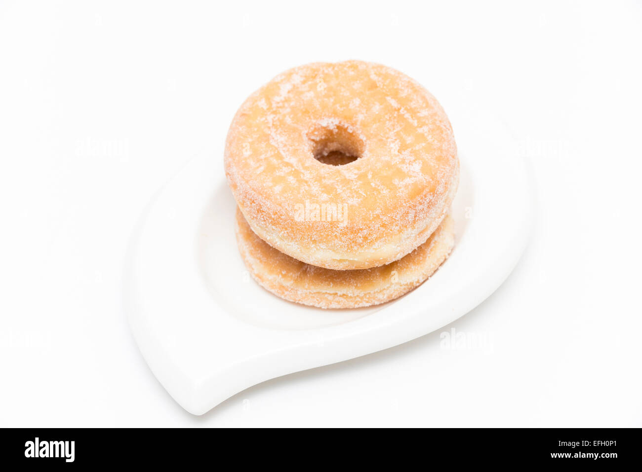Zucker Donuts auf weißem Hintergrund Stockfoto
