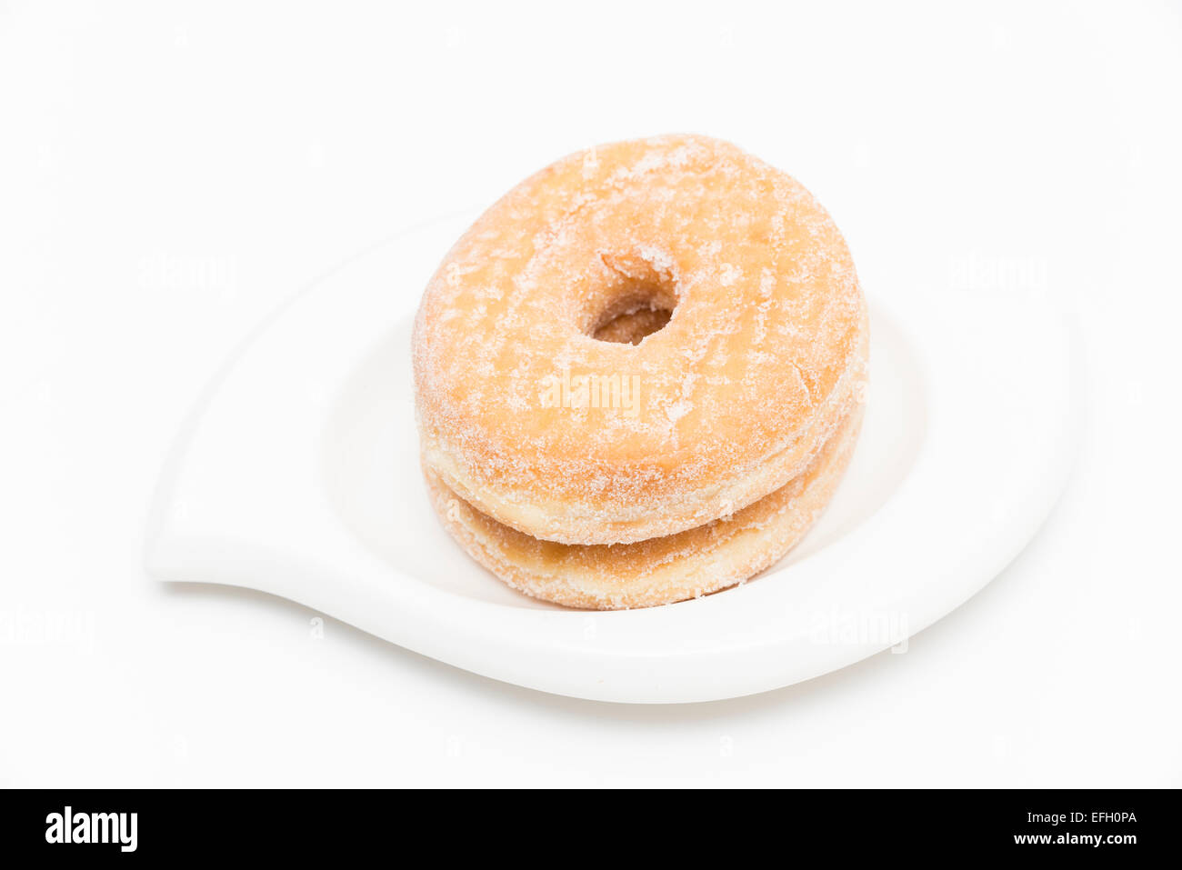 Zucker Donuts auf weißem Hintergrund Stockfoto