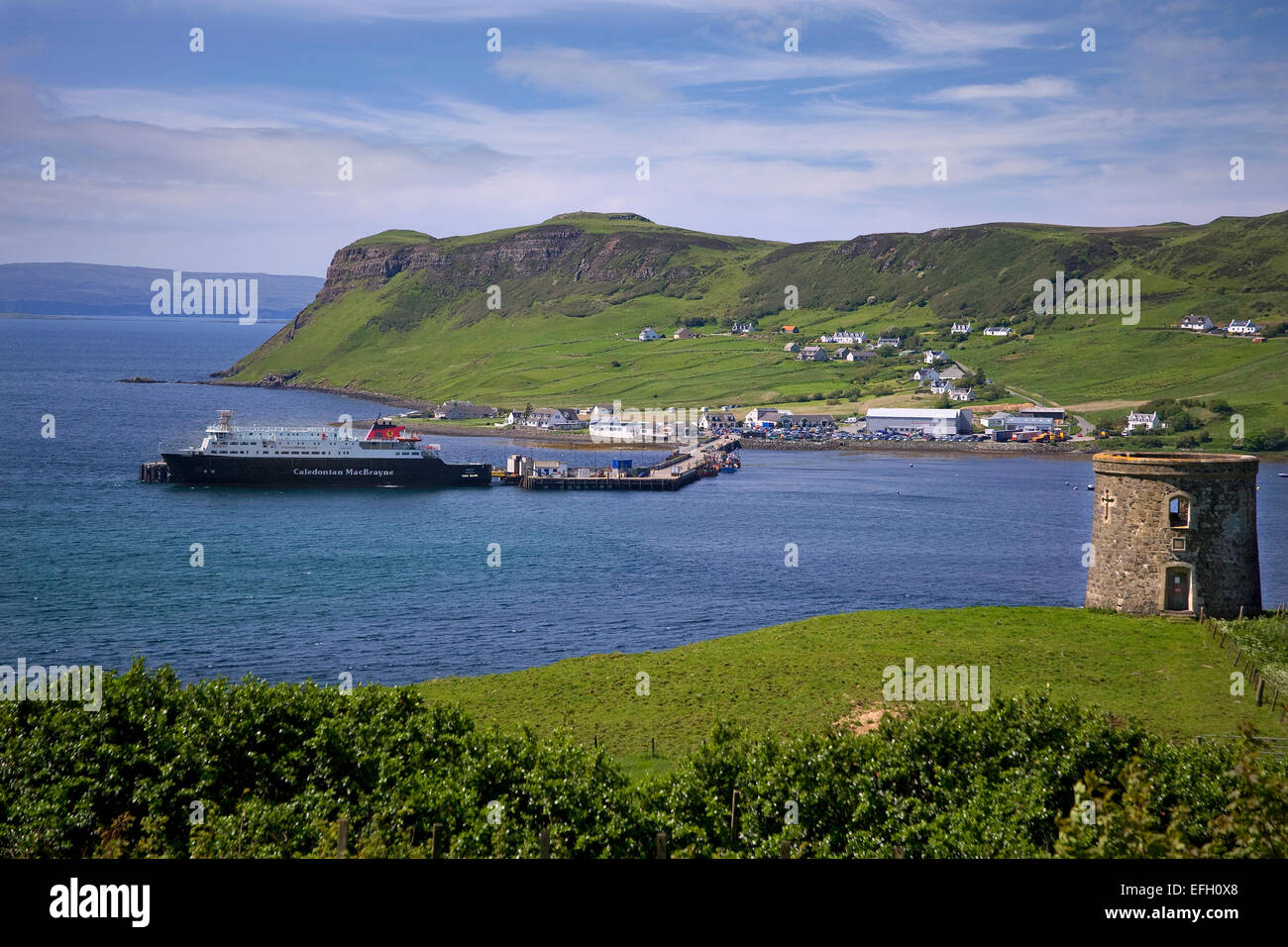 CalMac Schiff MV Hebriden bei Uig, Isle Of Skye Stockfoto