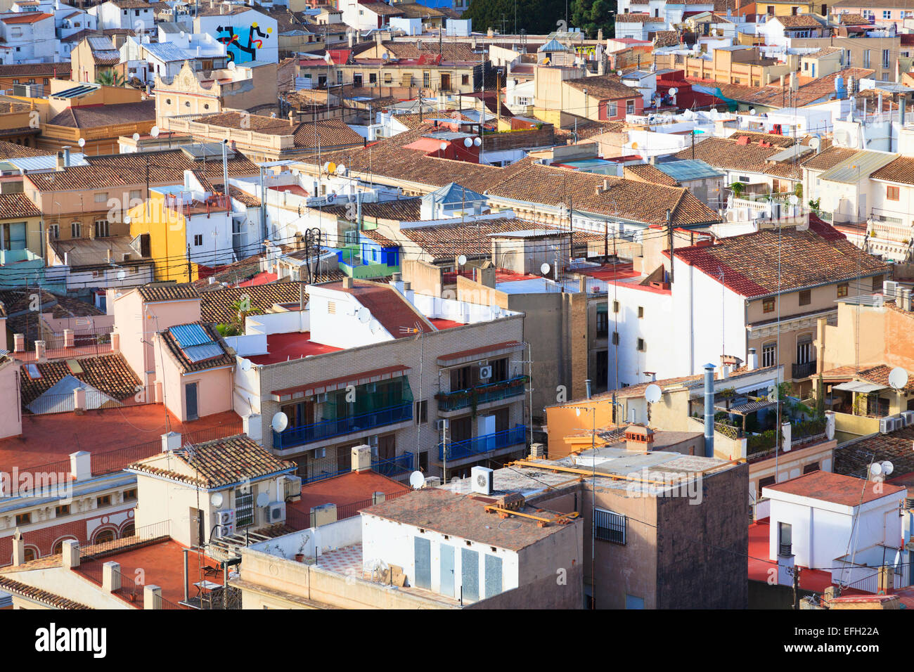 Auf dem Dach Stadtbild von Valencia in Spanien Stockfoto