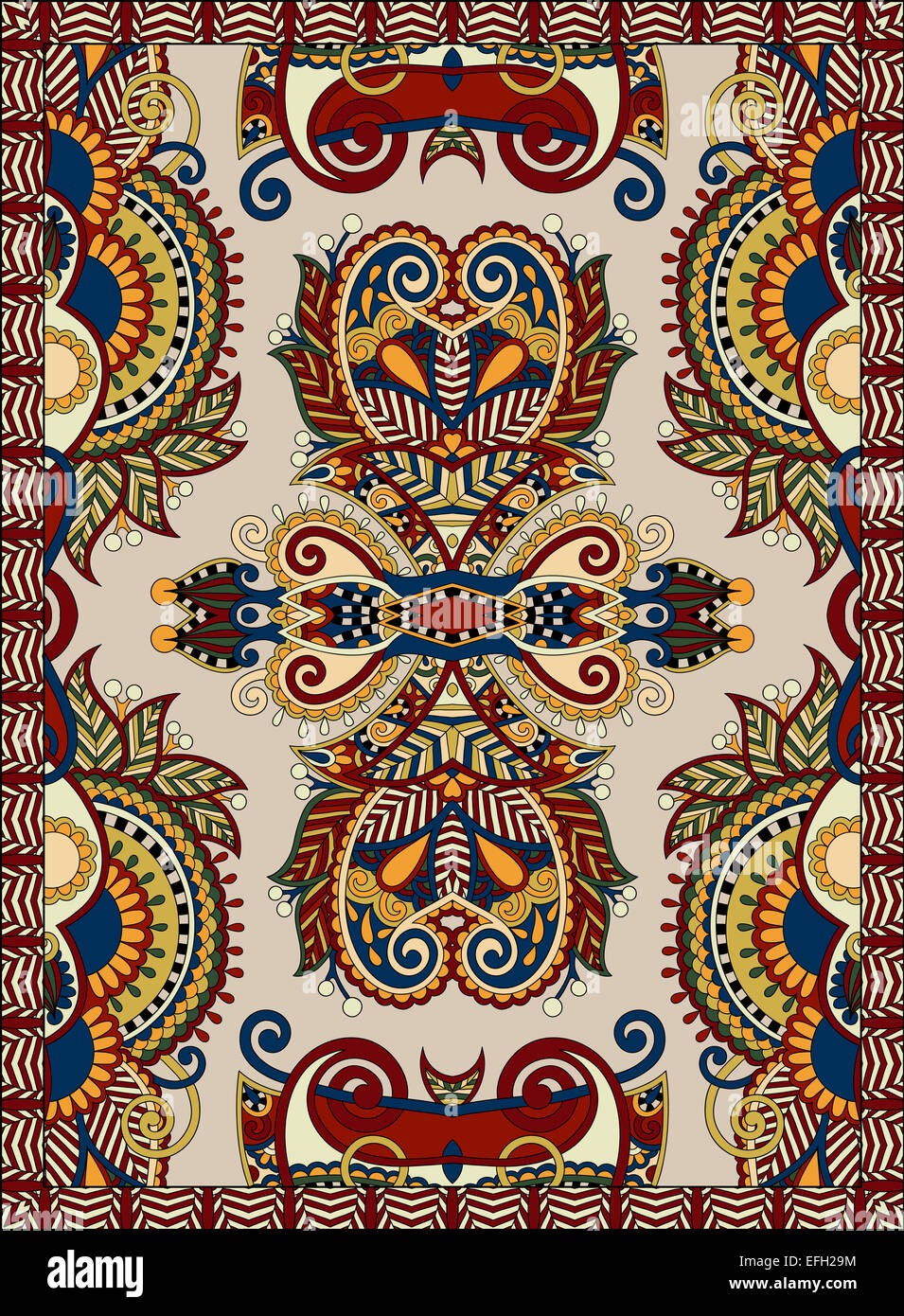 ukrainische Blumenteppich Design für Druck auf Leinwand oder Papier Stockfoto