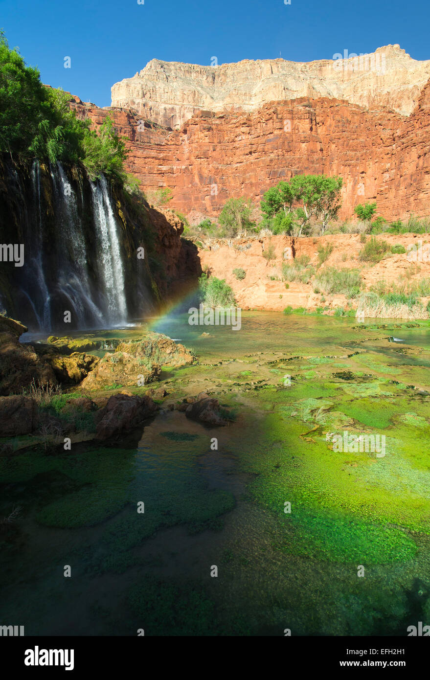 Regenbogen erstrahlt in der Havasupai - Havasupai Indian Reservation, Arizona Stockfoto