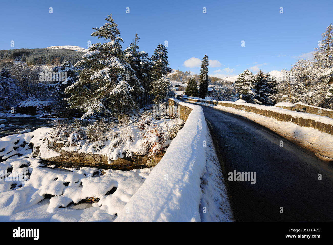 Winter in Killin, Perthshire Stockfoto